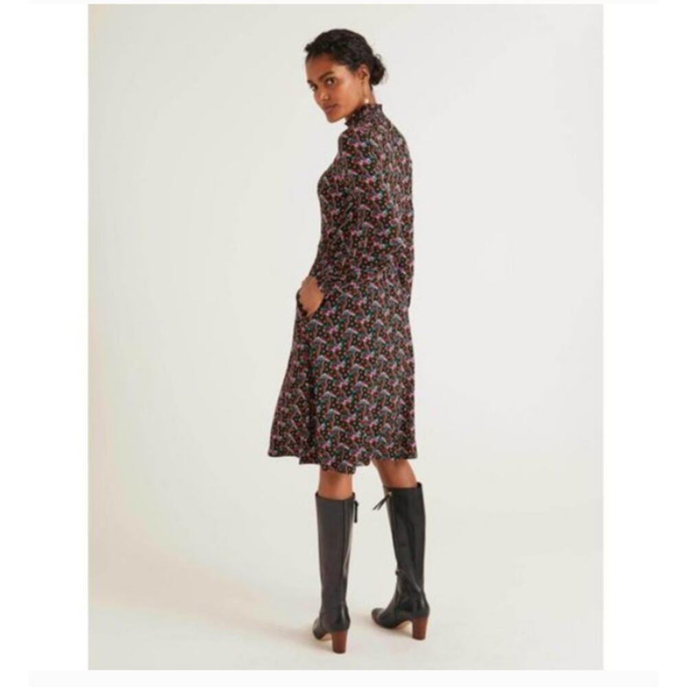 Boden Alice Long Sleeve Floral Jersey Midi Dress Womens 16 Long Preppy Boho - Picture 7 of 9